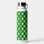 Saint Patrick's Day Ierse gekleurde argyle Waterfles (Achterkant)