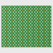 Saint Patrick's Day Ierse geruite argyle Cadeaupapier (Vlak)