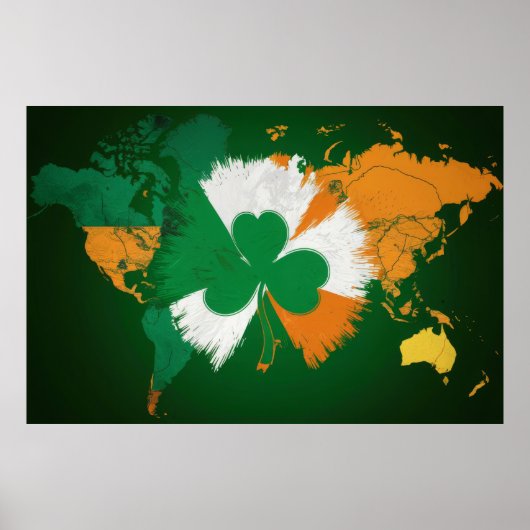 Saint Patrick's Day, Ierse vlag kleuren Poster (Voorkant)