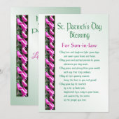 Saint Patricks Day Ierse zegen voor schoonzoon H Feestdagenkaart (Voorkant / Achterkant)