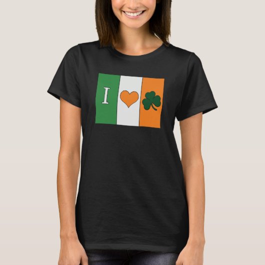 Saint Patrick's Day Ik hou van Ierland Lucky Charm T-shirt (Voorkant)