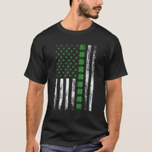 Saint Patrick's Day Irich American Flag T-shirt