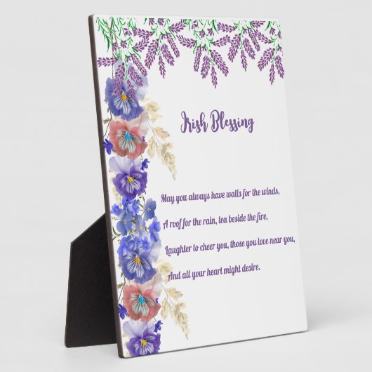 Saint Patrick's Day Irish Blessing Floral Collage Fotoplaat (Zijkant)