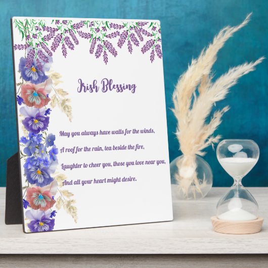 Saint Patrick's Day Irish Blessing Floral Collage Fotoplaat (Zijkant)