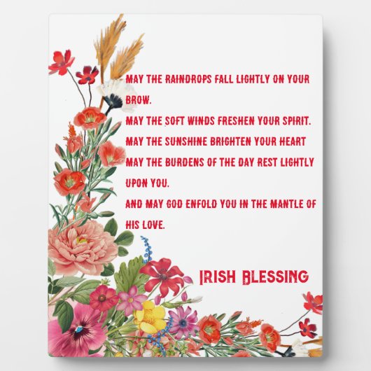 Saint Patrick's Day Irish Blessing Floral Collage Fotoplaat (Voorkant)