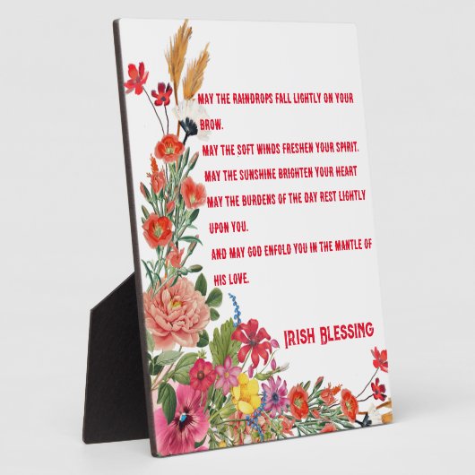 Saint Patrick's Day Irish Blessing Floral Collage Fotoplaat (Zijkant)