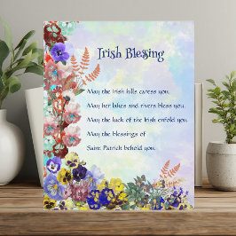 Saint Patrick's Day Irish Blessing Floral Collage Fotoplaat
