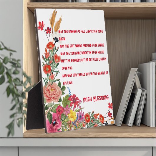 Saint Patrick's Day Irish Blessing Floral Collage Fotoplaat