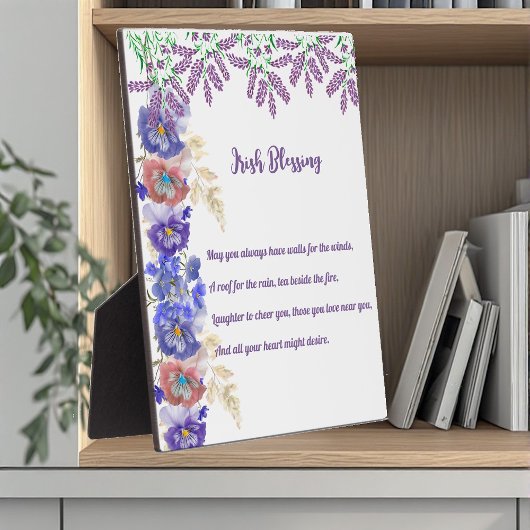 Saint Patrick's Day Irish Blessing Floral Collage Fotoplaat