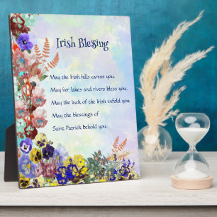 Saint Patrick's Day Irish Blessing Floral Collage Fotoplaat