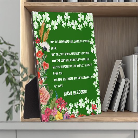 Saint Patrick's Day Irish Blessing Floral Shamrock Fotoplaat