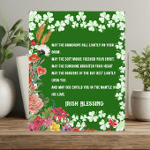 Saint Patrick's Day Irish Blessing Floral Shamrock Fotoplaat