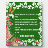 Saint Patrick's Day Irish Blessing Floral Shamrock Fotoplaat (Voorkant)
