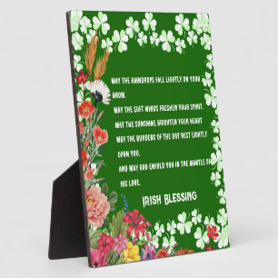 Saint Patrick's Day Irish Blessing Floral Shamrock Fotoplaat