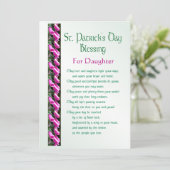 Saint Patrick's Day Irish Blessing for Daughter H Feestdagenkaart (Staand voorkant)