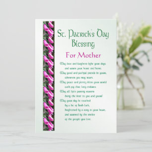 Saint Patrick's Day Irish Blessing for Moeder Holi Feestdagenkaart