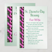 Saint Patricks Day Irish Blessing for Wife Holiday Feestdagenkaart (Voorkant / Achterkant)