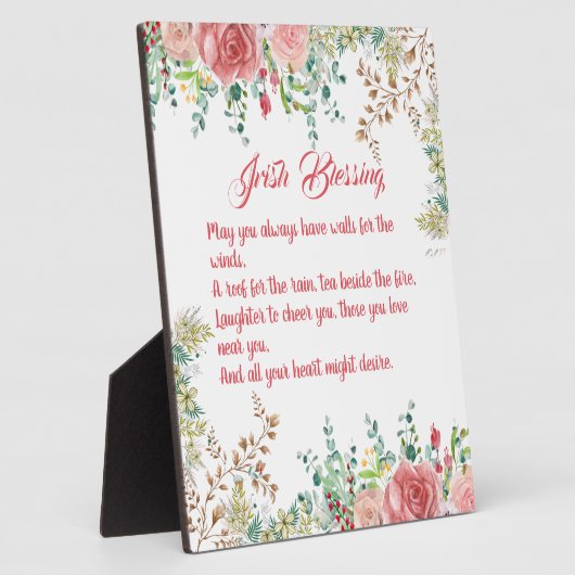 Saint Patrick's Day Irish Blessing Roos Collage Fotoplaat (Zijkant)