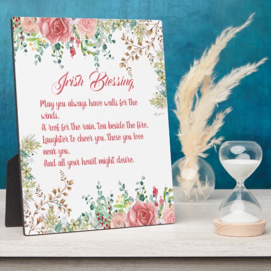 Saint Patrick's Day Irish Blessing Roos Collage Fotoplaat (Zijkant)