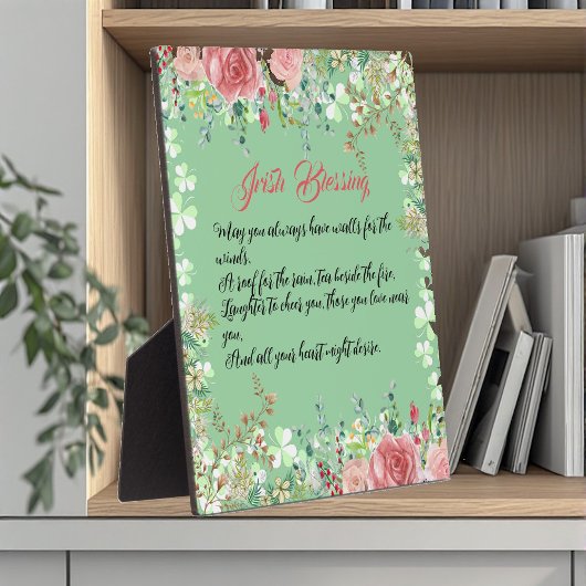 Saint Patrick's Day Irish Blessing Rozen Shamrocks Fotoplaat