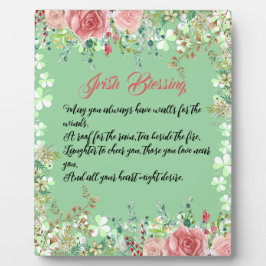 Saint Patrick's Day Irish Blessing Rozen Shamrocks Fotoplaat