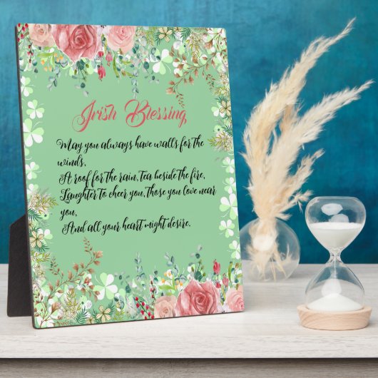 Saint Patrick's Day Irish Blessing Rozen Shamrocks Fotoplaat (Zijkant)