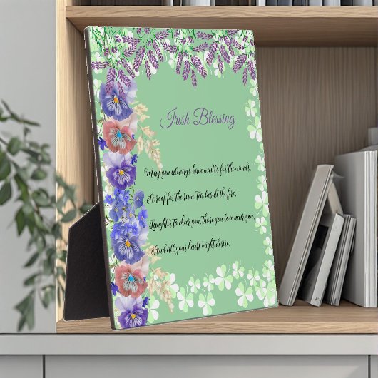 Saint Patrick's Day Irish Blessing Shamrock Clover Fotoplaat