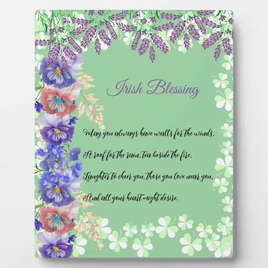 Saint Patrick's Day Irish Blessing Shamrock Clover Fotoplaat (Voorkant)