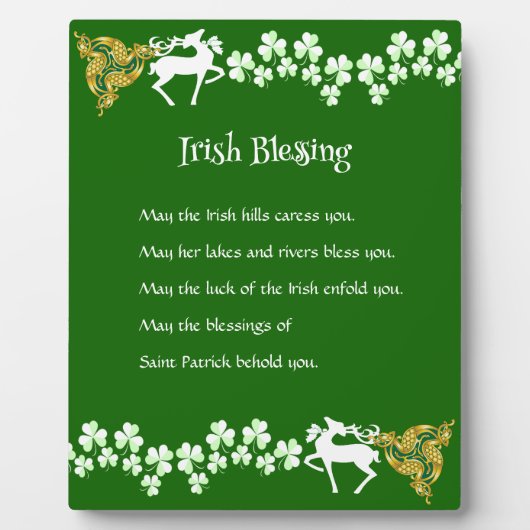 Saint Patrick's Day Irish Celtic Deer Shamrocks Fotoplaat (Voorkant)