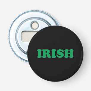 Saint Patrick's Day Irish Green letters zwart Button Flesopener