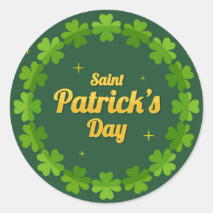 Saint Patrick's Day Irish Green Shamrock Ronde Sticker