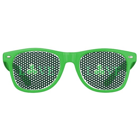 Saint Patrick's Day Irish Love Clover shamrock Retro Zonnebril (Voorkant)
