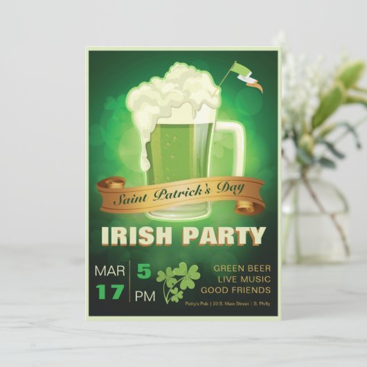 Saint Patrick's Day Irish Party Kaart (Staand voorkant)