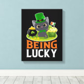 Saint Patrick's Day is Lucky Canvas Afdruk (Insitu (Houten vloer))