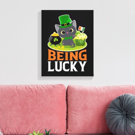 Saint Patrick's Day is Lucky Canvas Afdruk (Insitu (Woonkamer))