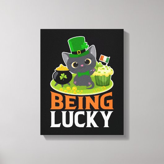 Saint Patrick's Day is Lucky Canvas Afdruk (Voorkant)