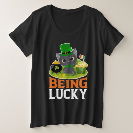 Saint Patrick's Day is Lucky Grote Maat T-shirt (Design voorkant)