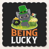Saint Patrick's Day is Lucky Kartonnen Onderzetters (Voorkant)