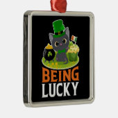 Saint Patrick's Day is Lucky Metalen Ornament (Rechts)