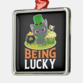 Saint Patrick's Day is Lucky Metalen Ornament (Links)