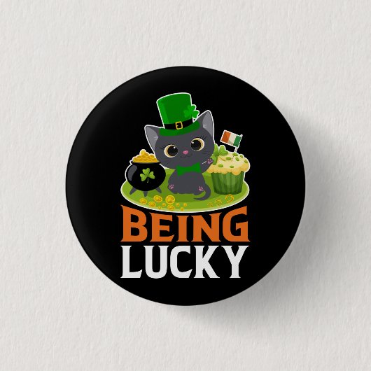 Saint Patrick's Day is Lucky Ronde Button 3,2 Cm (Voorkant)