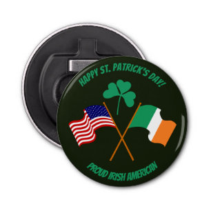 Saint Patrick's Day is trots op Iers Amerikaan Button Flesopener