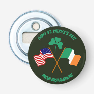 Saint Patrick's Day is trots op Iers Amerikaan Button Flesopener