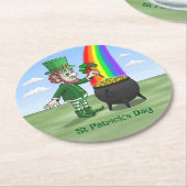 Saint Patrick's Day Kabouter Ronde Kartonnen Onderzetter (Gebogen)