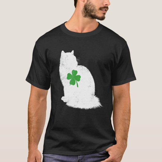 Saint Patrick's Day Kat Ragdoll Klaver T-shirt (Voorkant)