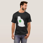 Saint Patrick's Day Kat Ragdoll Klaver T-shirt (Voorkant volledig)