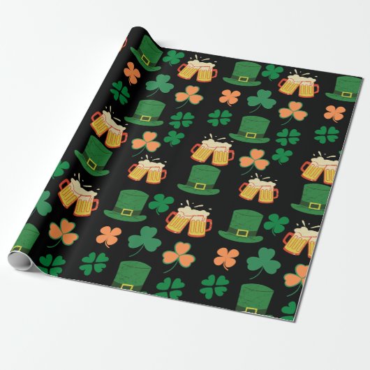 Saint Patrick's Day Keltisch, Iers grappig bier, c Cadeaupapier (Uitgerold)