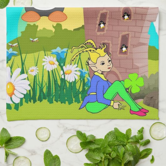 Saint Patrick's Day Keuken Handdoek Penguin (Gevouwen)