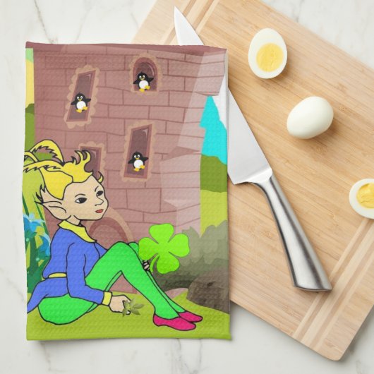 Saint Patrick's Day Keuken Handdoek Penguin (Quarter Fold)