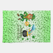 Saint Patrick's Day Kitchen Hand Towel Leprechaun Theedoek (Horizontaal)